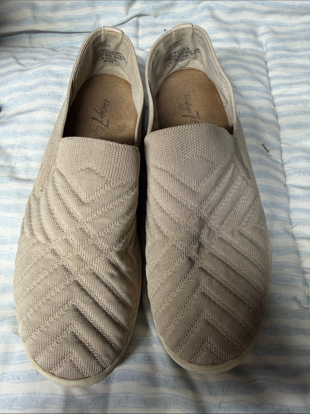 Blowfish woman’s Slip-On Loafers in Light Taupe Knit